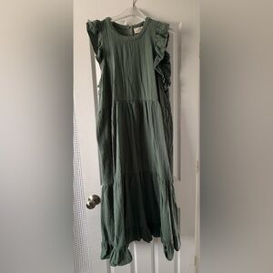 Universal Thread Olive Green Tiered Maxi Dress
